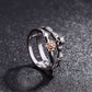Skull Punk Ring set Women Red Heart Crystal  Rings silver Color Jewelry