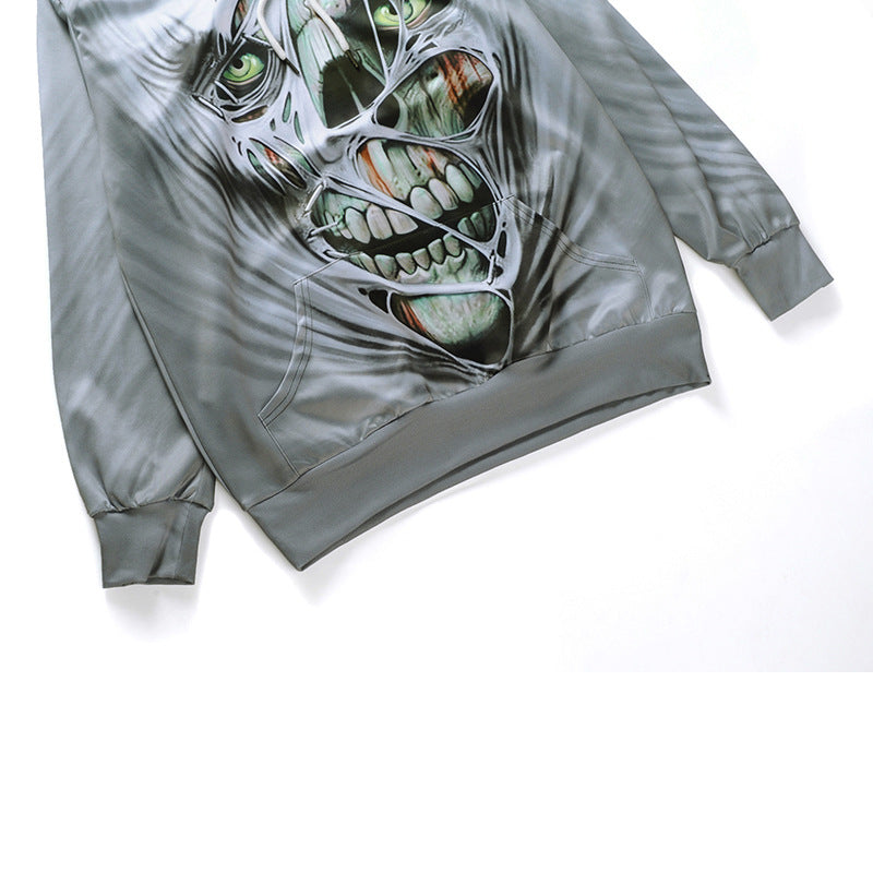 Skull Tearing Face Hoodies 3D Hoodie Sweatshirts Hoody Pullover Autumn Tracksuit Men Women Hooded Tops Homme Jumper Streetwear