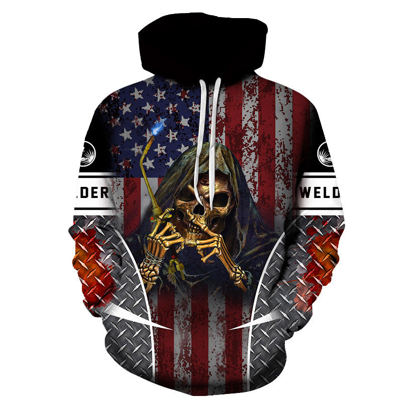 Skull Welder National Flag 3d Hoodies Men/women Sweatshirts