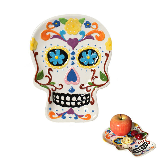 Special Skull Shape Ceramics Plate Cartoon Design Porcelain Creative