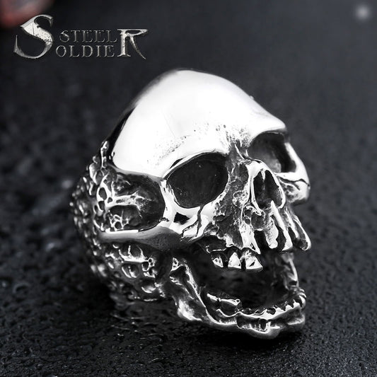devil punk skull ring stainless steel vintage ring for men titanium steel drop shipping jewelry