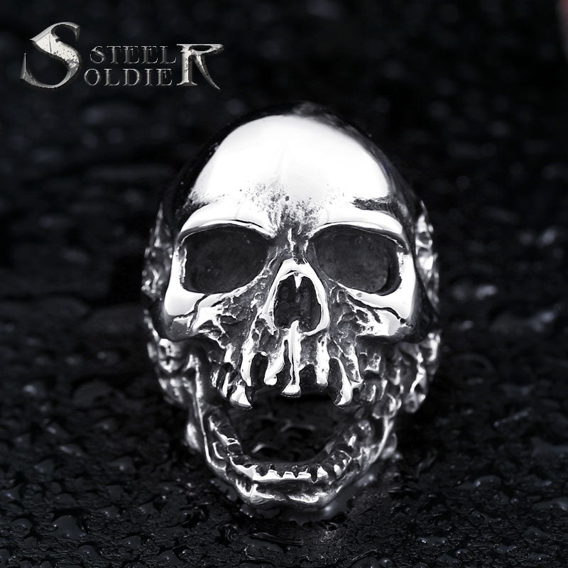devil punk skull ring stainless steel vintage ring for men titanium steel drop shipping jewelry