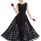 Summer Gothic  dress Women Sleeveless howllow   lace Dress Long  Vintage elegant  casual Satin Party Fashion Female  Maxi Dress
