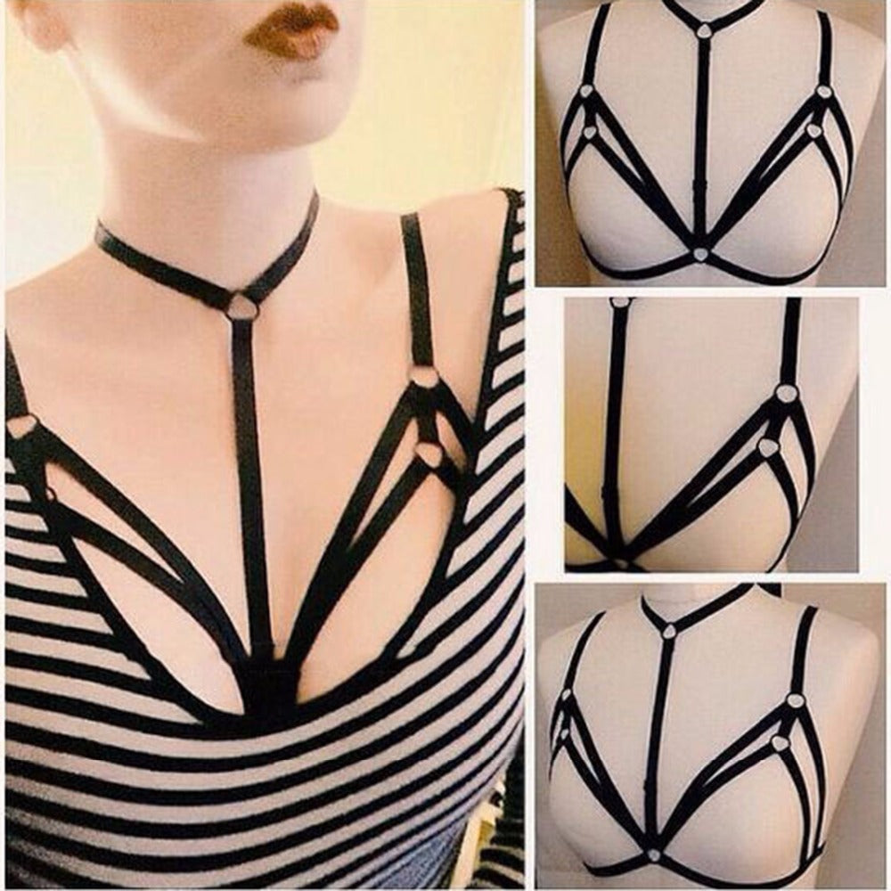 Summer Women Harness Caged Plunge Low Cut bra Exotic sexy lingerie cosplay bondage Gothic Lingerie bralette For prom dresses