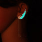 Ear Cuff Ear Cuff GLOW in the DARK diamante Wings feather Ear clip earrings Stud Earring Clip Earrings WOMEN girl gift