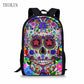 School Bag for Teen Girls Funny Sugar Skull Design Children Bag Pack