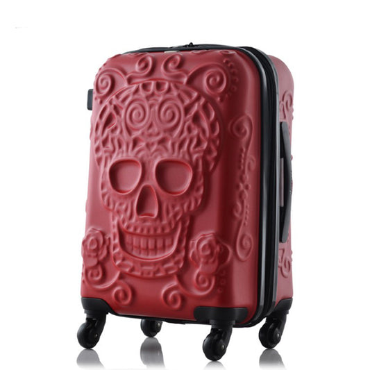 TRAVEL TALE 20,24,28 Inch Spinner Wheel skull Travel Suitcase abs hardside trolley luggage
