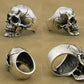 Thick Heavy Punk Retro Fashion Solid 925 Sterling Silver Cool Men's Biker Personality High Detail Skull Ring US Size 7~15