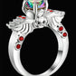 Brand New Arrival Creative Black Silver Gold colour Wing Skull Ring with AAA Zirconia Crystal Plated Party Jewelry