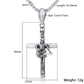 Guitar Skull Cross Pendant Necklace Gothic Mens Chain 316L Stainless Steel Box Link Silver 18-36inch