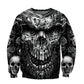 Trippy Black Skull Head 3D Print Spring Autumn Hoodie Man Women Harajuku Outwear Zipper Pullover Sweatshirt Casual Unisex