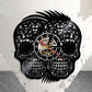 Two Skull Heads Halloween Wall Art Skeleton Heads Vinyl Record Wall Clock Home Decor Death Skulls Modern Wall Clock Handmade Art