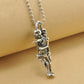 Two Skull Skeleton Embrace Cross Pendant Necklaces Punk Vintage Chain Necklace For Lovers Gift