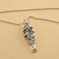 Two Skull Skeleton Embrace Cross Pendant Necklaces Punk Vintage Chain Necklace For Lovers Gift