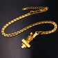 Cross Necklace & Pendant Gold Color Skull Gothic Occult Satanic