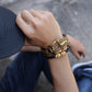 Skull Bracelet Big Skeleton Bones Statement Punk Jewelry Gold Color Stainless Steel Halloween Gift Gothic Bracelets Men H857