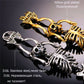 Skull Bracelet Big Skeleton Bones Statement Punk Jewelry Gold Color Stainless Steel Halloween Gift Gothic Bracelets Men H857