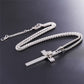 Stainless Steel Skeleton Pirate Cross Pendant & Chain Necklace