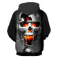Zipper Hoodies Skull Printed Sweatshirt Hoody