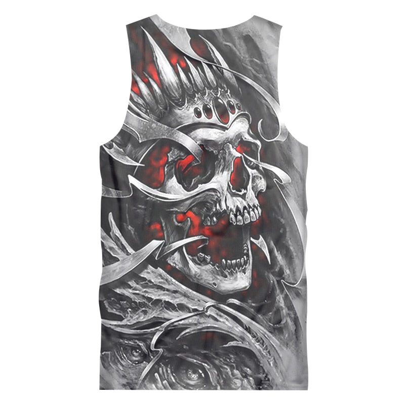 Brand 2018 Summer Tops Red Eyes Devil New Men's Vest 3D Printing O Collar Sleeveless Shirts Fashion Street Style Tank Tops