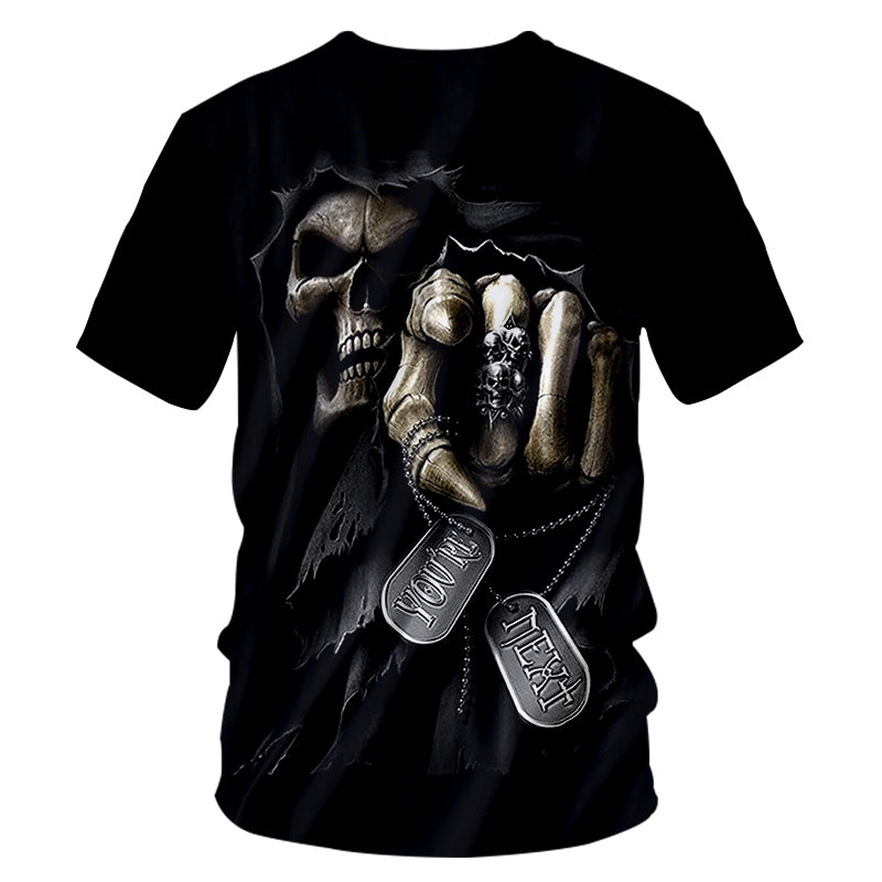 Cool Brand 3D Printed T-shirts Men Plus Size 7XL Causal T Shirt Homme Skull Finger Print Clothing