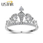 Princess Crown Rings for women AAA cubic zirconia micro pave setting engagement wedding rings female Anel accessories