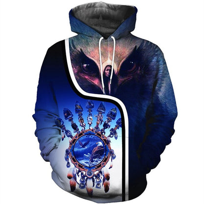 3D Print Men's Hoody Hoodies Indian Skull Dream Catcher Sweatshirt Unisex Casual Hoodie