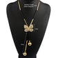 Elegant Butterfly Long Beaded Chain Tassel Necklace Women Rhinestone Office Accessory Bohemia Costumes Jewelry Bijoux