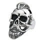 Valily Jewelry Mens Large Gothic Skull Biker Ring