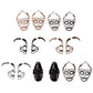 Vintage Antique Silver Color Love Heart Eyes Skull Hoop Earrings for Women Punk Party Skeleton Jewelry mujer moda