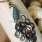Long Chain Colorful Peacock Pendant Sweater Necklace fashion necklaces