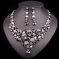 Vintage Crystal Skull Jewelry Sets Punk Necklace Earrings
