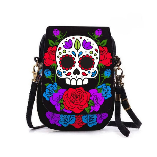 Vintage Skull Pattern Women Crossbody Bag
