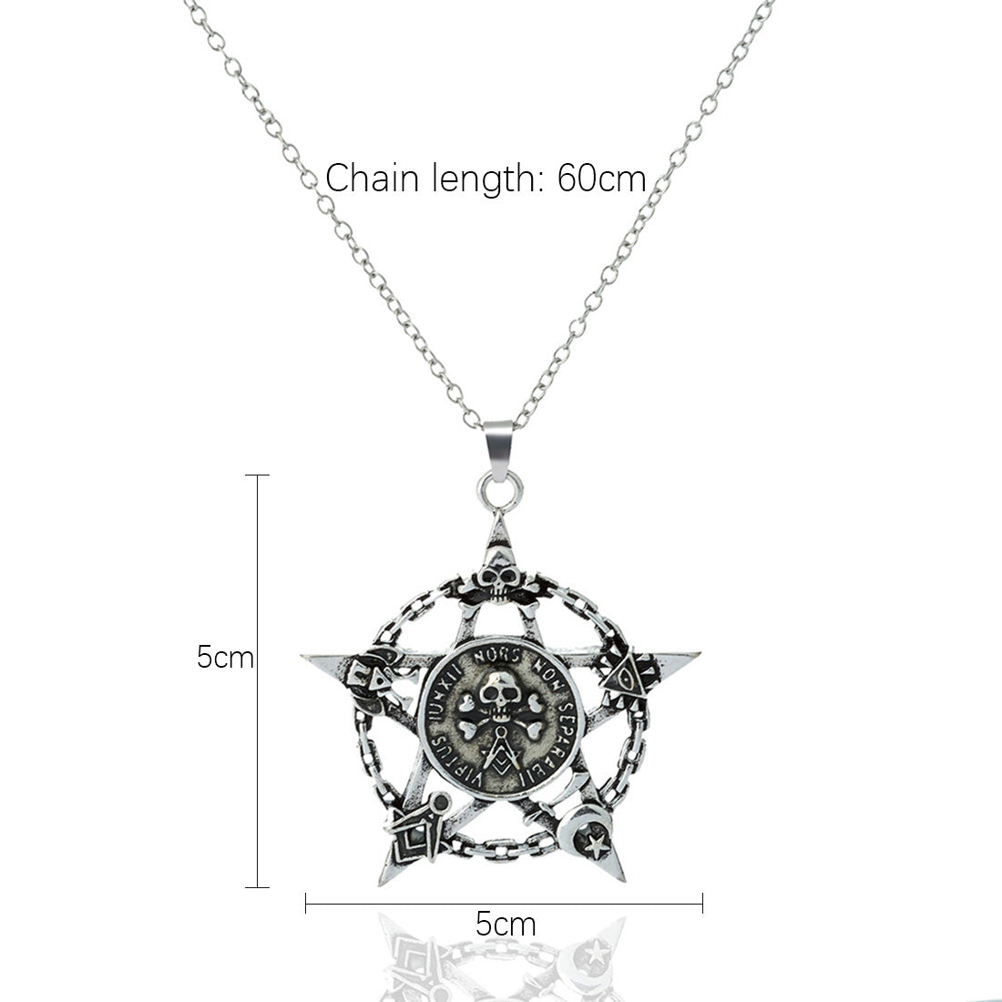 Vintage Star Skull Pendant Necklace Luminous Charm Silver Color Choker Necklace Punk Style Jewelry For Women Glow In The Dark