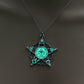 Vintage Star Skull Pendant Necklace Luminous Charm Silver Color Choker Necklace Punk Style Jewelry For Women Glow In The Dark