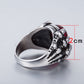 Fashion Stainless Steel Skull Rings Women Ring Silvery Ring Man's Popular Punk Red Jewelry Claw Finger Circle R-128