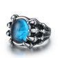 Fashion Stainless Steel Skull Rings Women Ring Silvery Ring Man's Popular Punk Red Jewelry Claw Finger Circle R-128