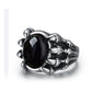 Fashion Stainless Steel Skull Rings Women Ring Silvery Ring Man's Popular Punk Red Jewelry Claw Finger Circle R-128