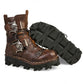 Waterproof Motorbike Boots Shoe Men Skull Motocross Motorcycle Boots Racing Leather Punk Martin Shoes Biker Protective Gear