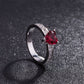 Wedding Love Gift Skull Heart CZ Crystal Rose Flowers Ring Set Silver Color Rings