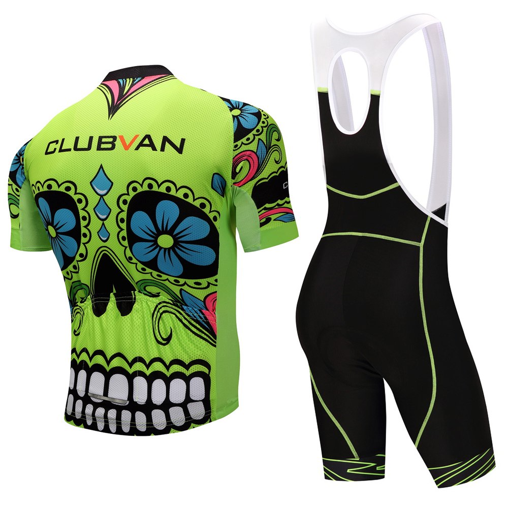 Weimostar Skull ropa ciclismo men Cycling clothing Green Pink Bike Cycling Set uniforme ciclismo Bicycle cycling jersey set