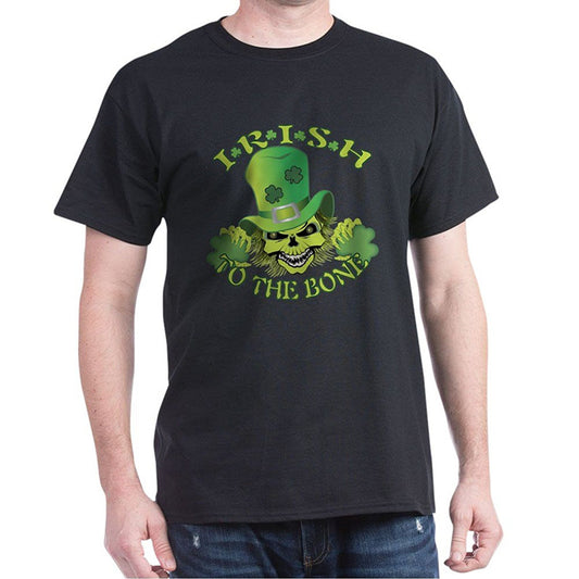 T Shirts Short Sleeve Gift O-Neck Mens Irish St Patrick Skull Dark Shirts