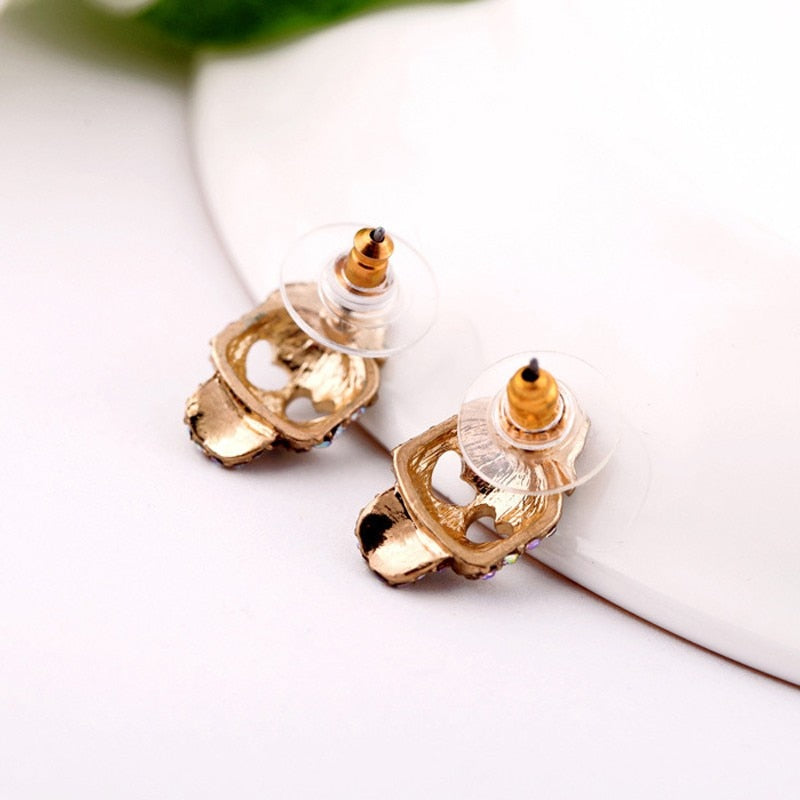 Wholesale Women Cute New Fashion Vintage Stud Earrings Fashion Pattern Skull Earring Jewelry Gifts