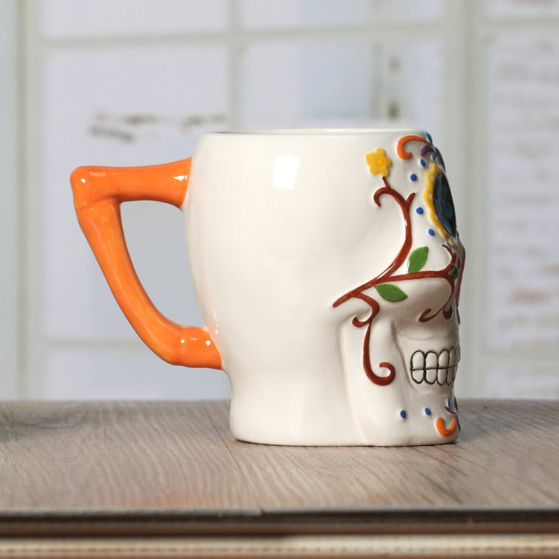 3d skull mug cute ceramic tea water coffee milk cup