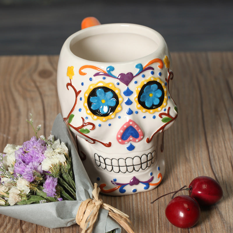 3d skull mug cute ceramic tea water coffee milk cup