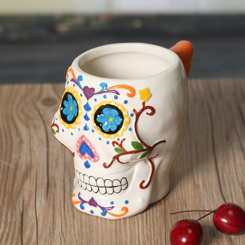 3d skull mug cute ceramic tea water coffee milk cup