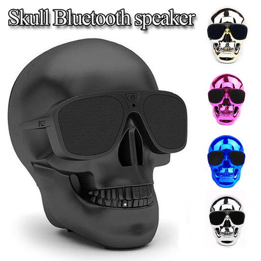 Wireless Sunglass Skull Bluetooth Speaker bass Halloween Cartoon Gift Mini Skull head Shape  Portable for iphone computer