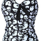 Women Sexy Summer Floral V-neck Halter  Monokini Skull Bikinis Beachwear