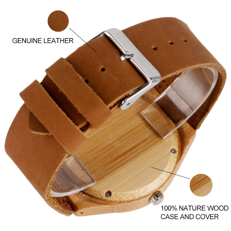 Women Watches Bracelet Bamboo Watch Ladies Cool Design Flower Skull Wooden Handmade Real Leather Band Casual Nature Wood Clock