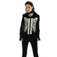 Women's Black Hooded Zipper Sweatshirt Skeleton Skull Mask Gothic Hoodie